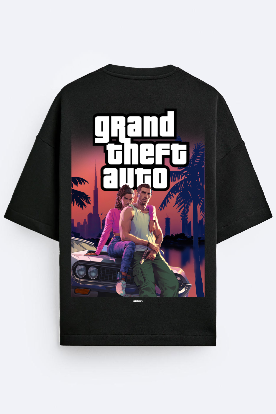 GTA VI - Dubai City - Over-sized Tee - Black