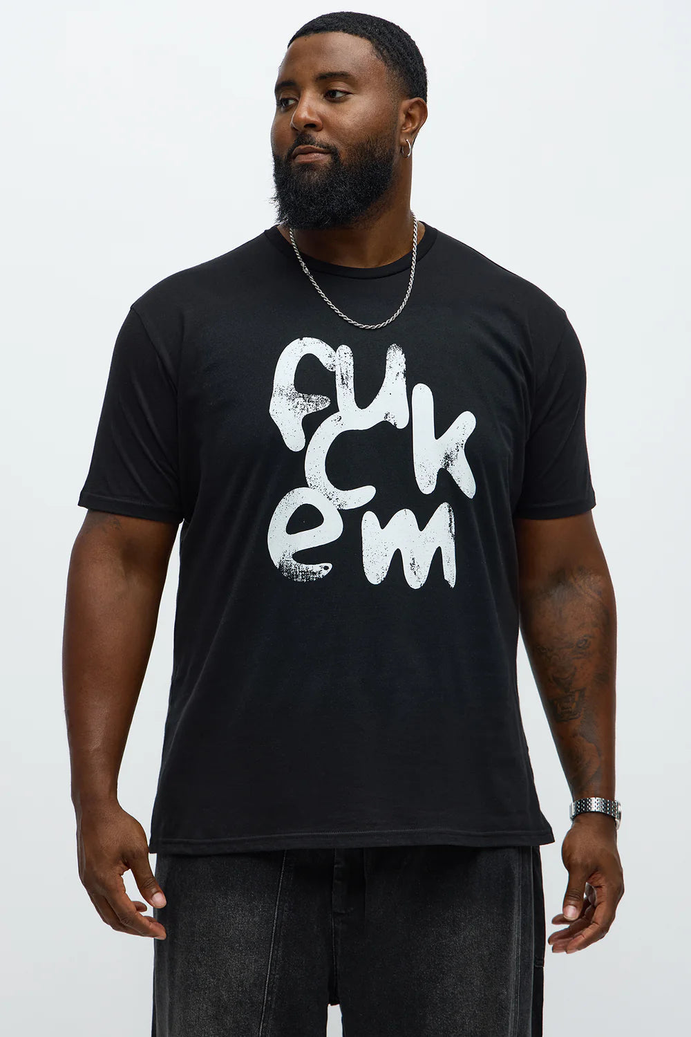 FCUK EM- Tee - Black