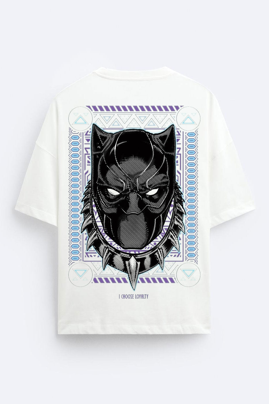 Black Panther - Over-sized Tee - White & Red