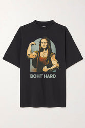 Mona Lisa Boht Hard - Over-sized Tee - Black