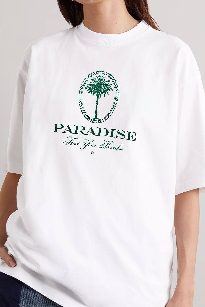 Find Your Paradise - Originals - Over-sized Tee - White