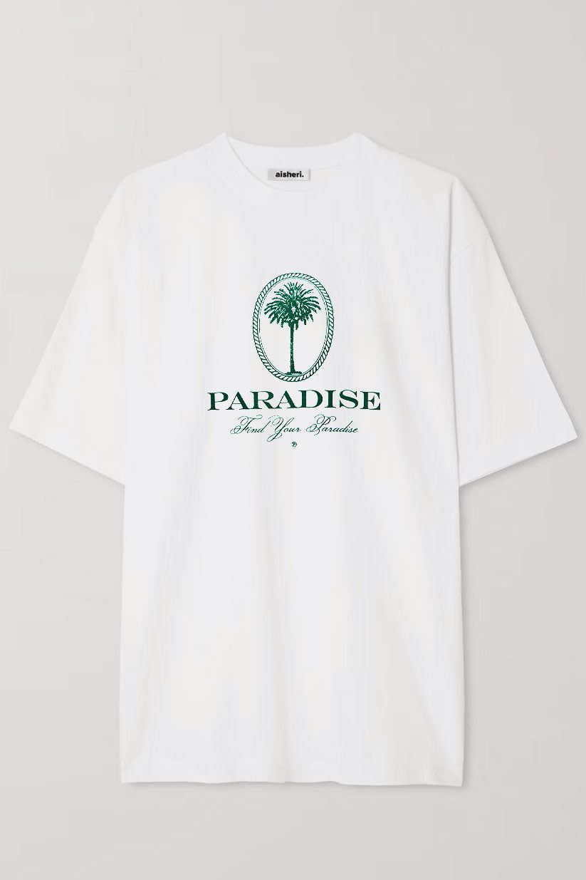 Find Your Paradise - Originals - Over-sized Tee - White