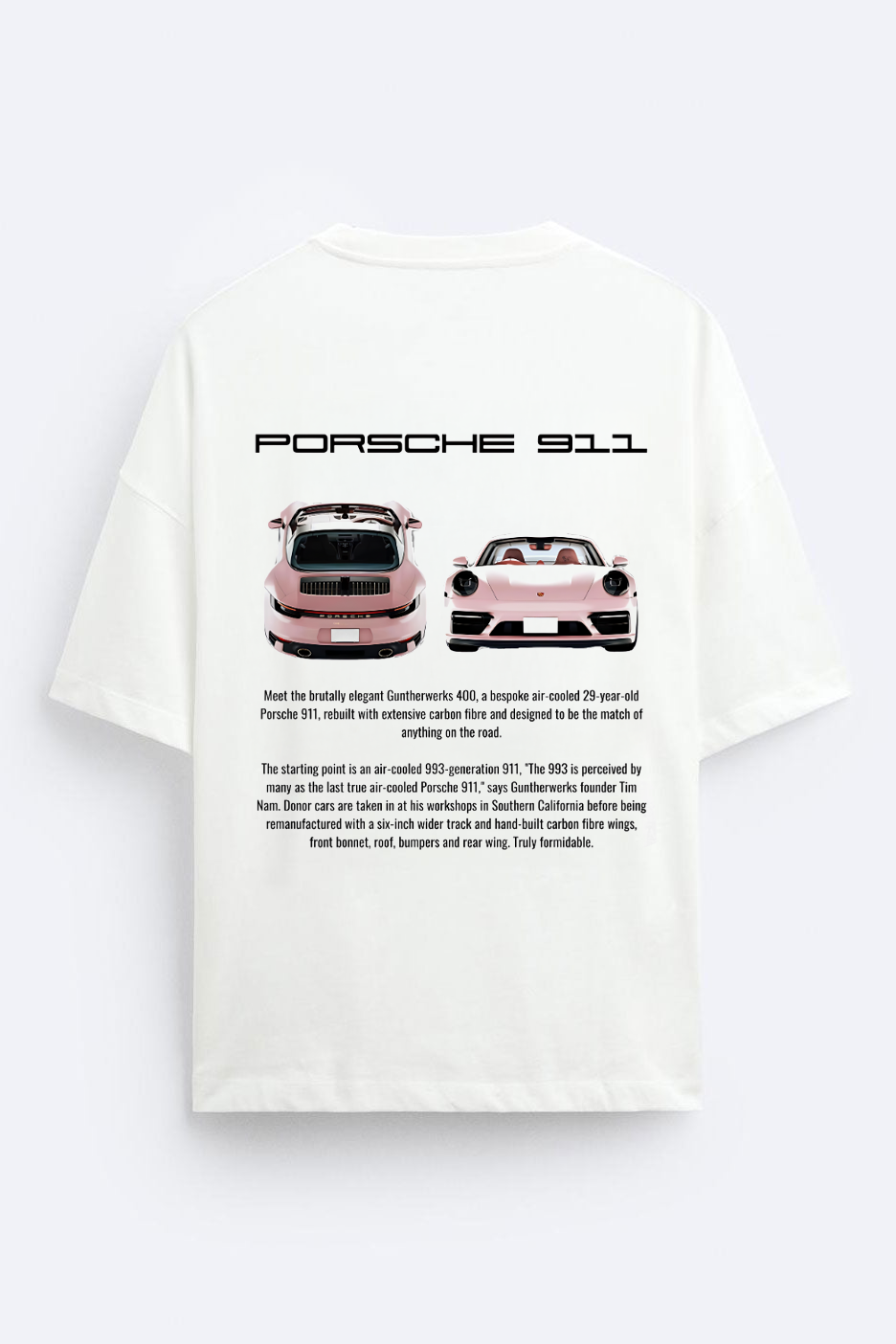 Porsche 911  - Over-sized T-Shirt - White