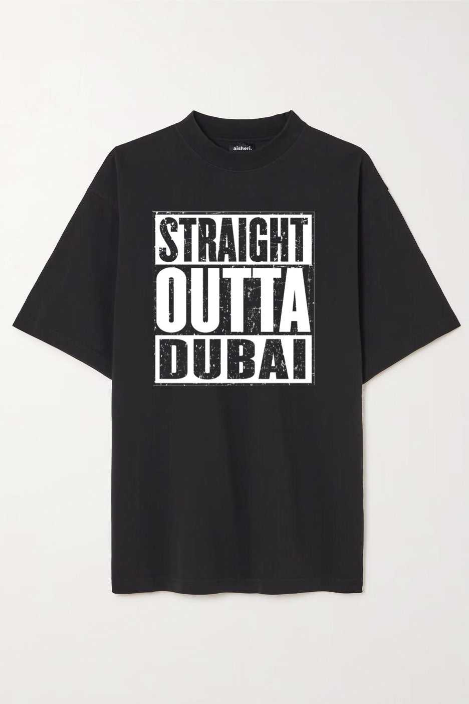 Straight Outta Dubai Over-sized Tee - Black